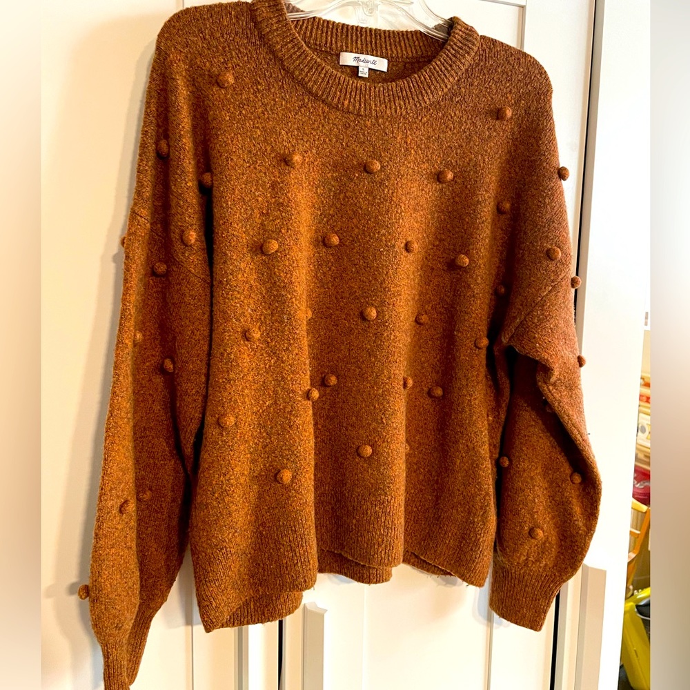 Madewell Pom Pom Crewneck Sweater. L